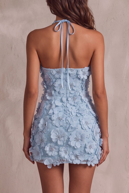Anya Sequin Flower Mini Dress