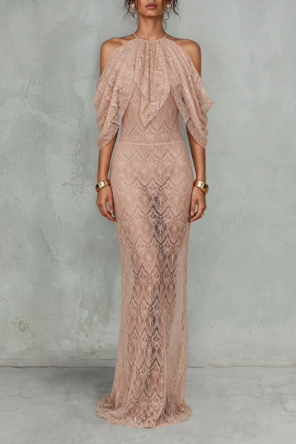 Arianna Cold Shoulder Lace Maxi Dress