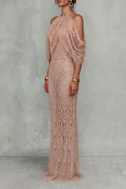 Arianna Cold Shoulder Lace Maxi Dress