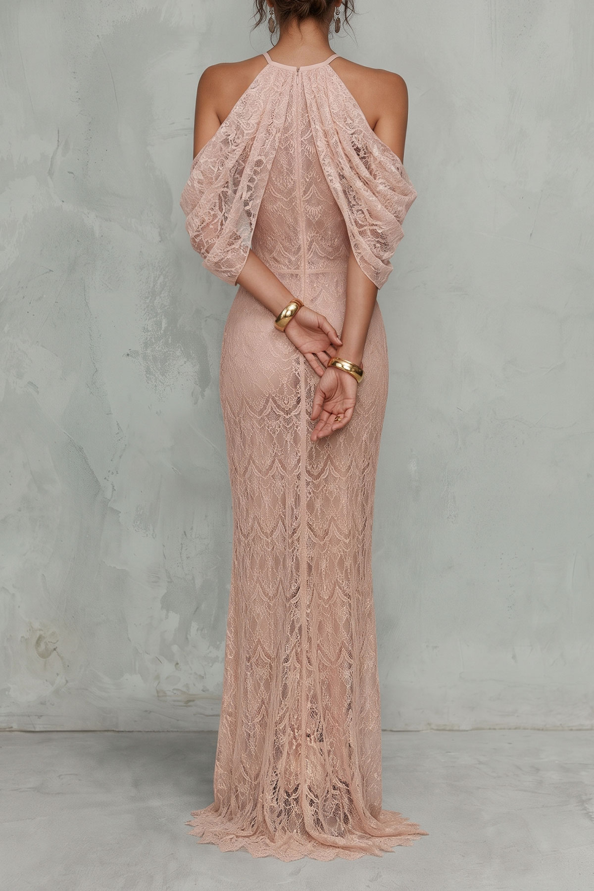 Arianna Cold Shoulder Lace Maxi Dress