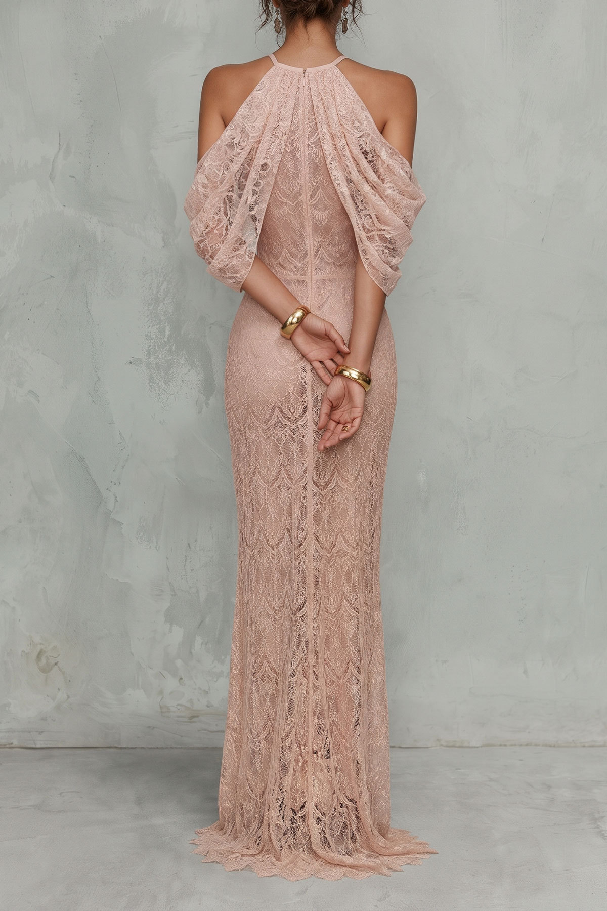Arianna Cold Shoulder Lace Maxi Dress