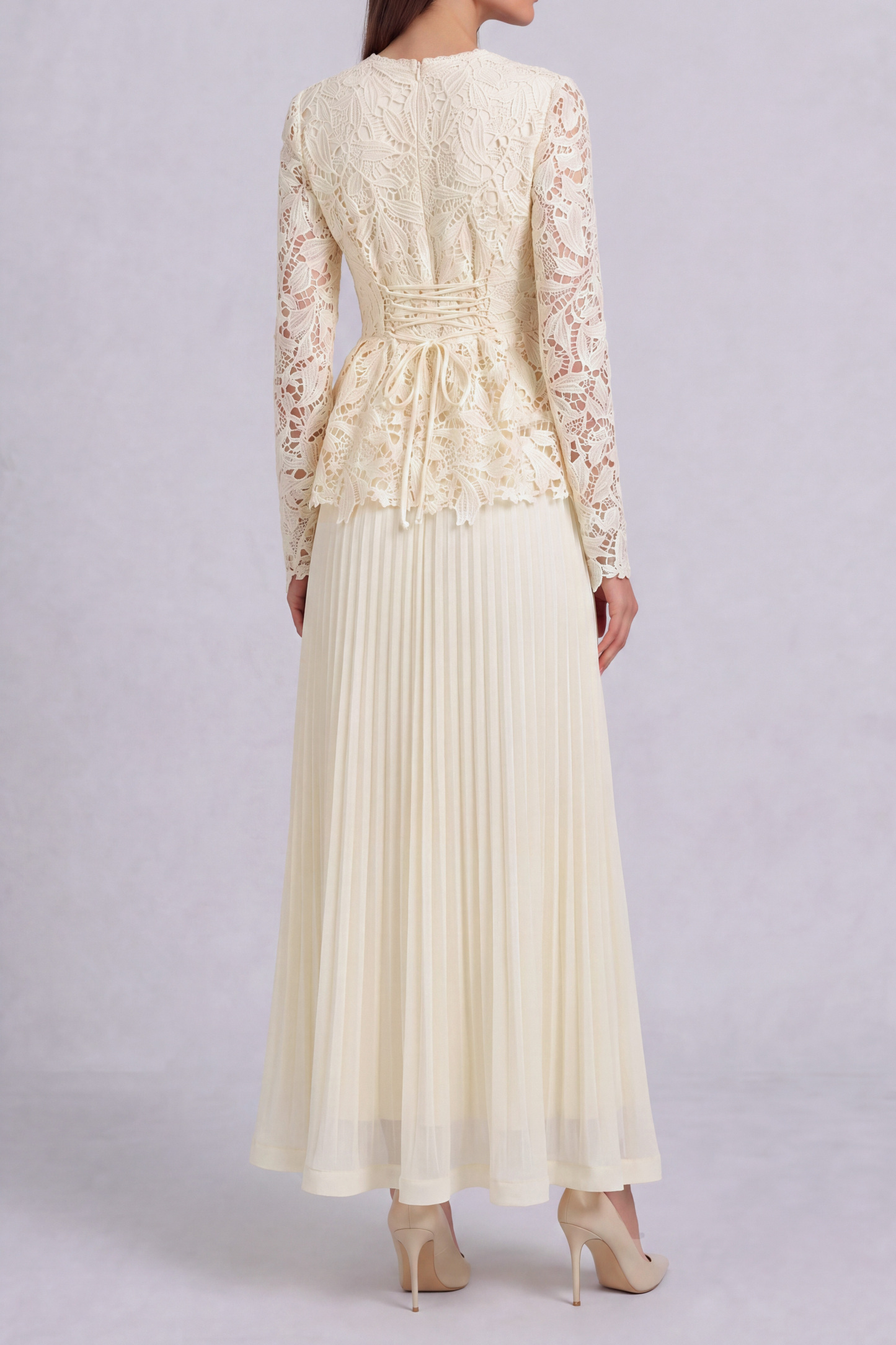 Arielle Lace Pleaded Maxi Skirt Set 