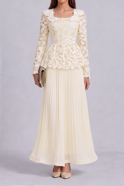 Arielle Lace Pleaded Maxi Skirt Set 
