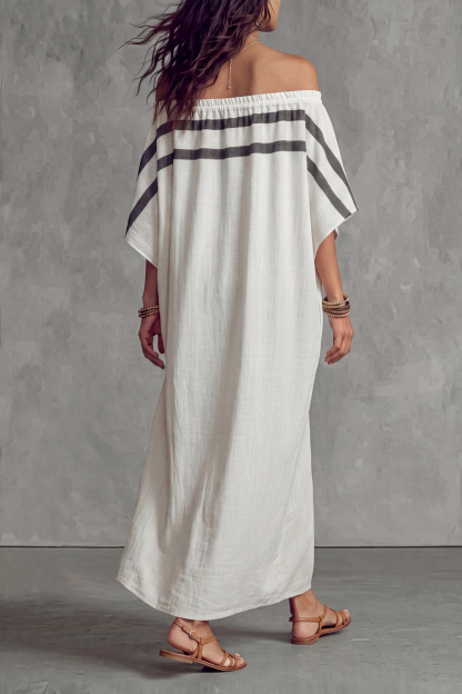 Arvessa Batwing Sleeve Stripe Maxi Dress