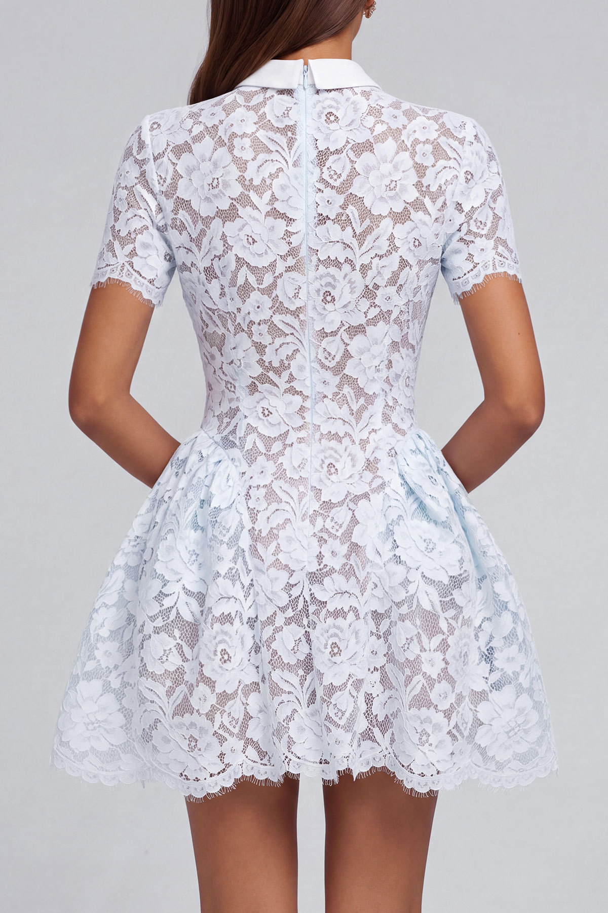 Athena Lace Bow Pocket Mini Dress
