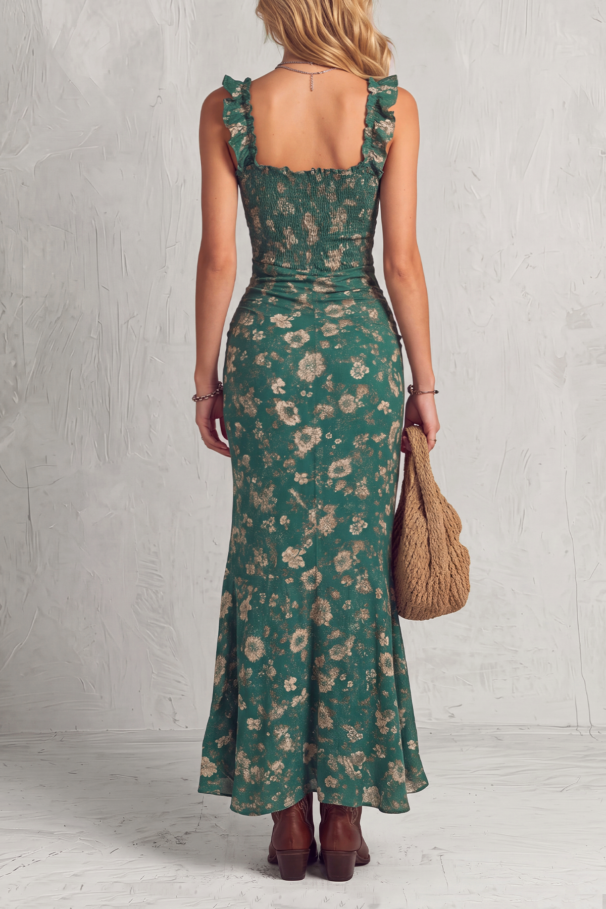 Avella Floral High Slit Maxi Dress