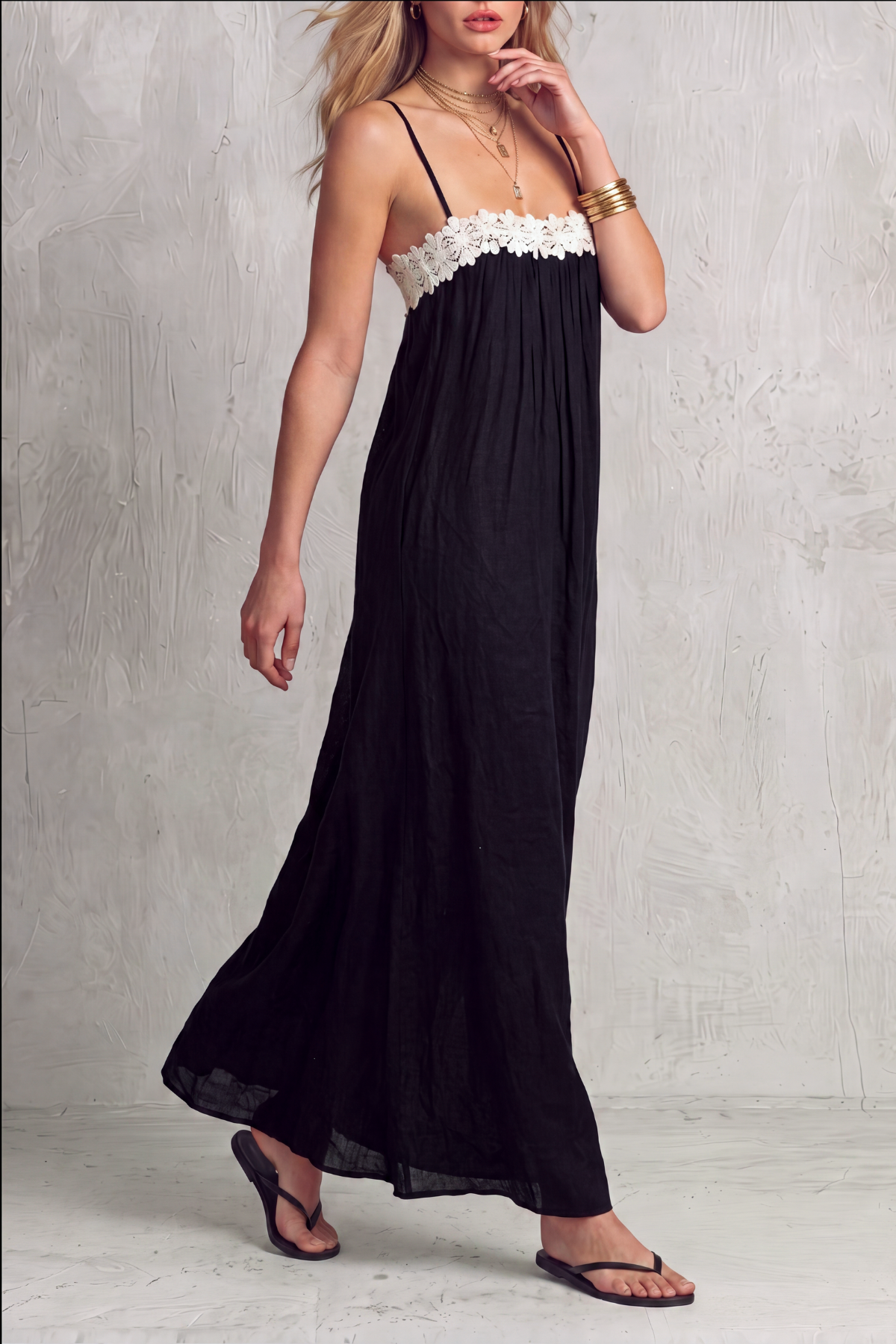Avyra Spaghetti Lace Maxi Dress