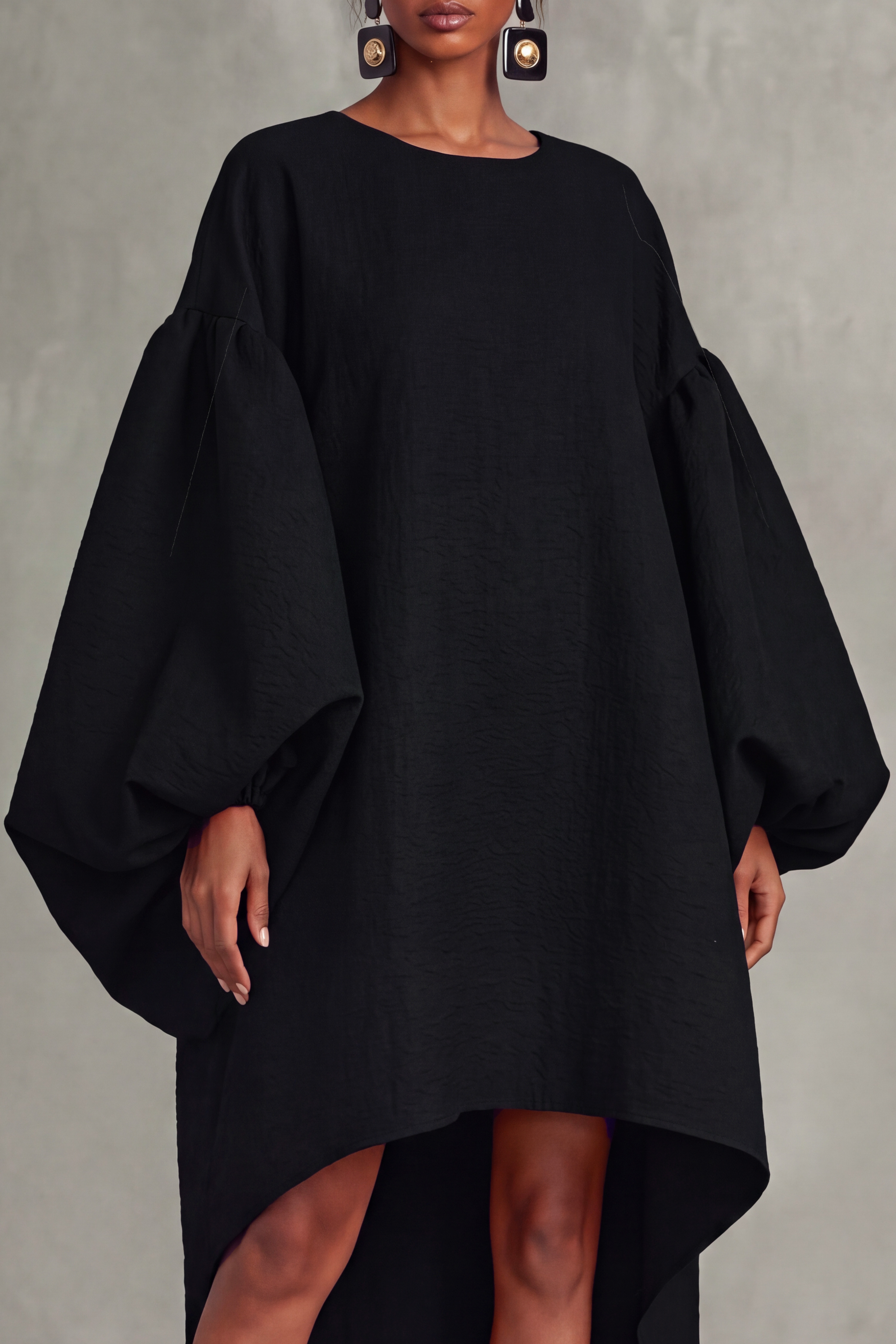 Bellamy Puff Sleeve High Low Midi Dress