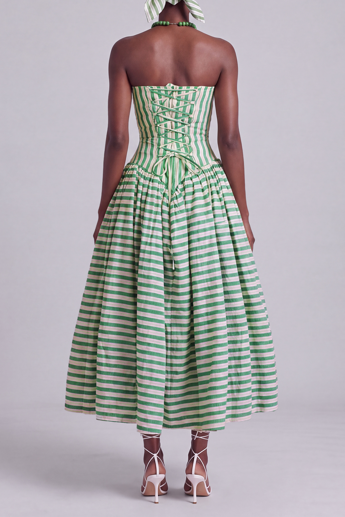 Bianca Strapless Stripe Midi Dress