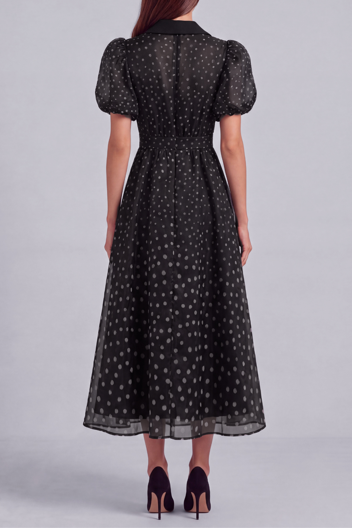 Blair Button Polka Dot Midi Dress