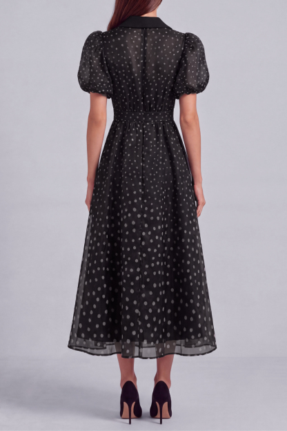 Blair Button Polka Dot Midi Dress