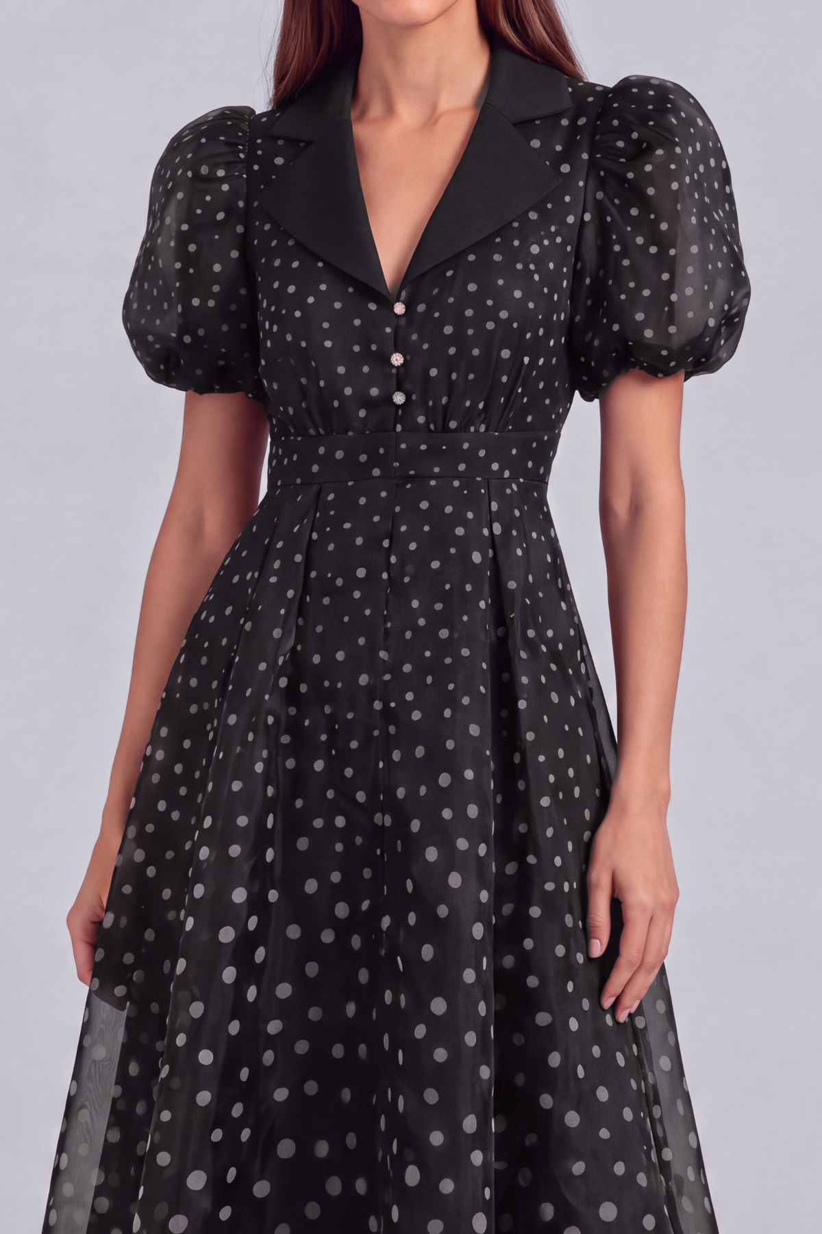 Blair Button Polka Dot Midi Dress