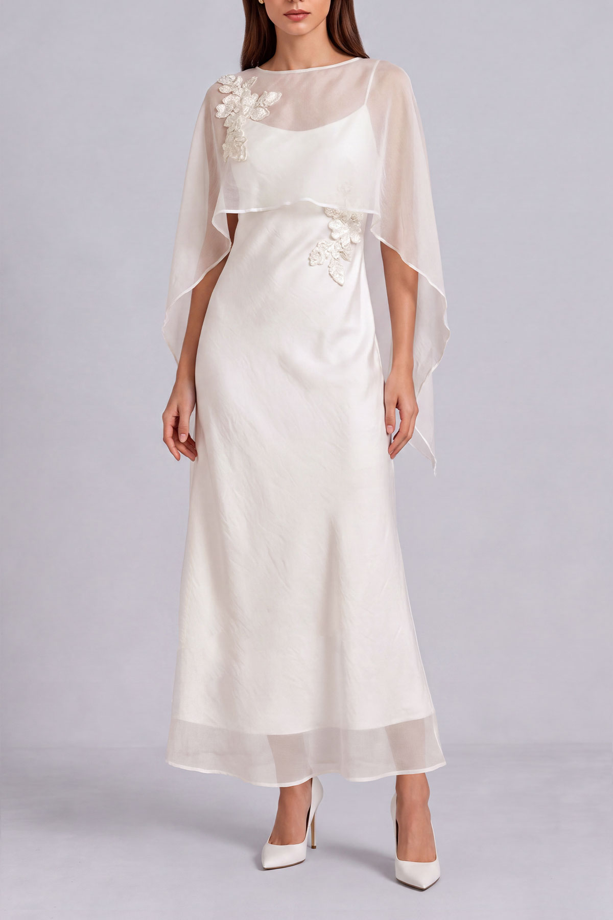 Brianna Embroidered Flower Midi Dress