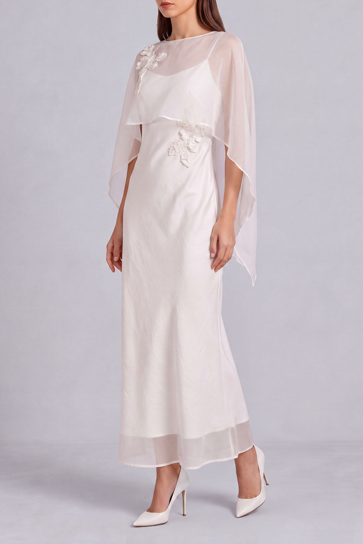 Brianna Embroidered Flower Midi Dress
