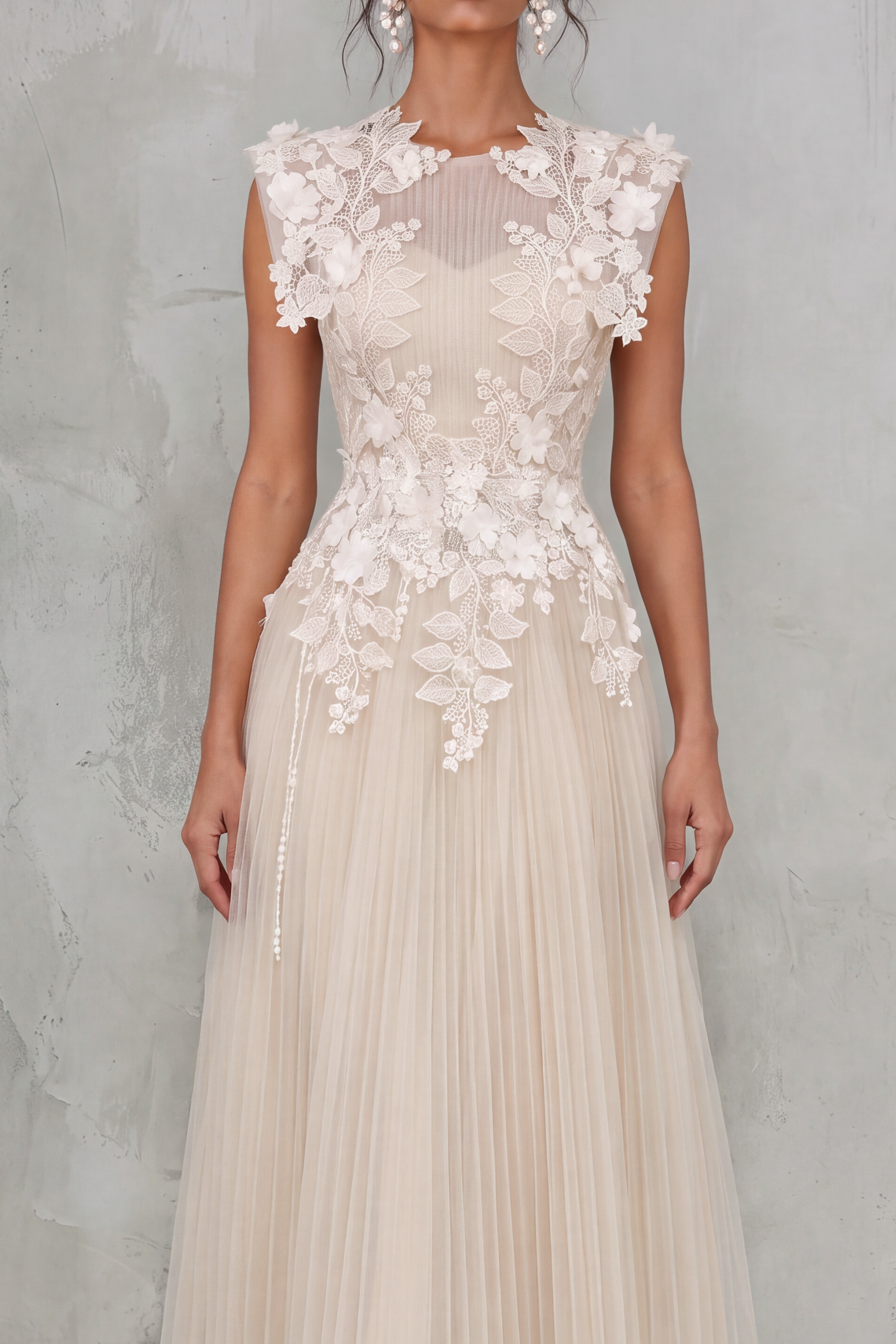Calla Lace Flower Ruched Midi Dress