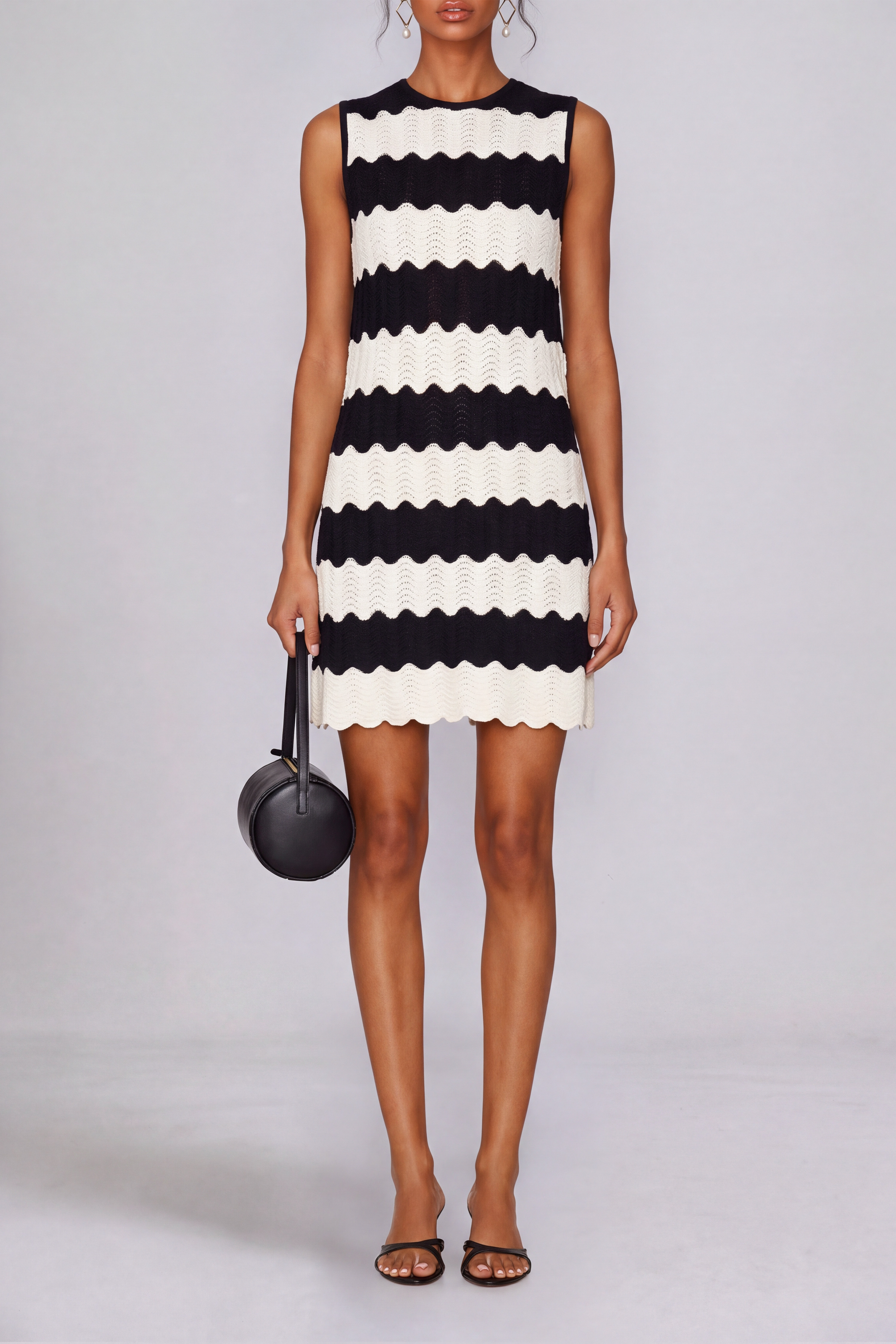 Carmen Stripe Sleeveless Knit Mini Dress