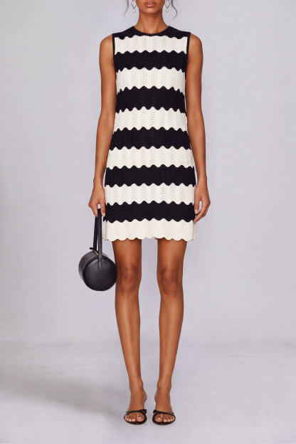 Carmen Stripe Sleeveless Knit Mini Dress