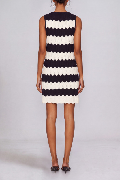 Carmen Stripe Sleeveless Knit Mini Dress