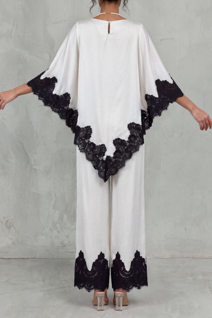 Cecily Asymmetrical Lace Pants Set
