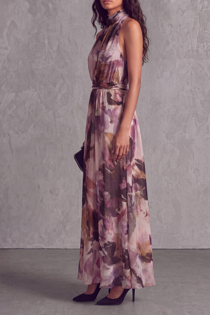 Cevorin High Neck Cutout Maxi Dress