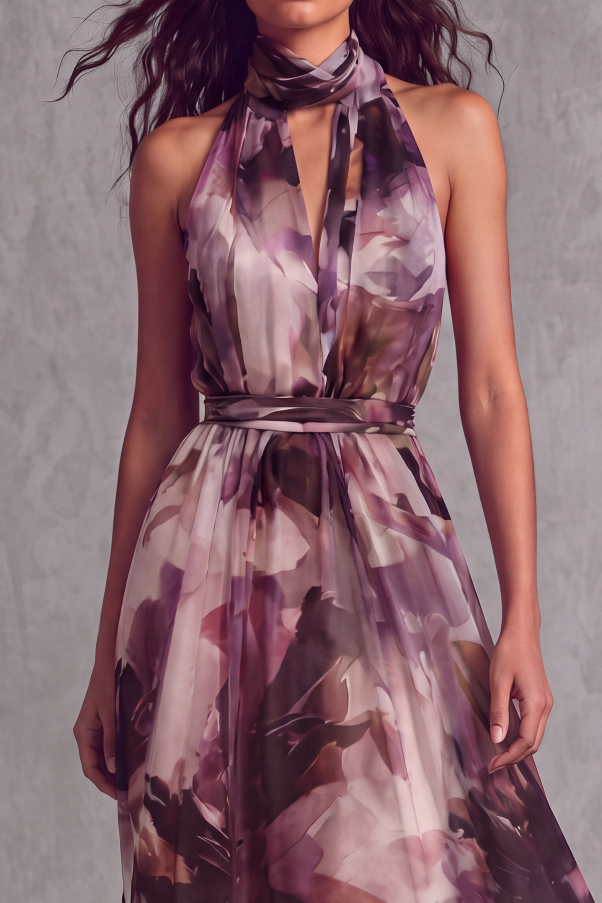 Cevorin High Neck Cutout Maxi Dress