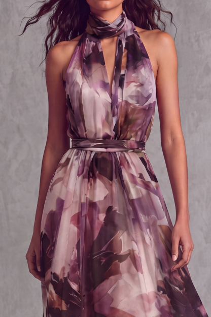 Cevorin High Neck Cutout Maxi Dress