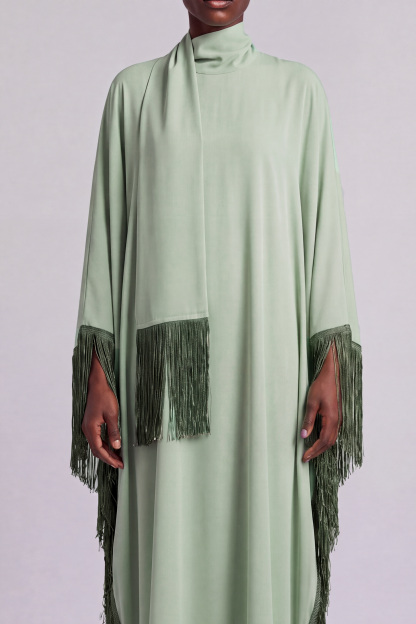 Christina High Neck Fringe Maxi Dress