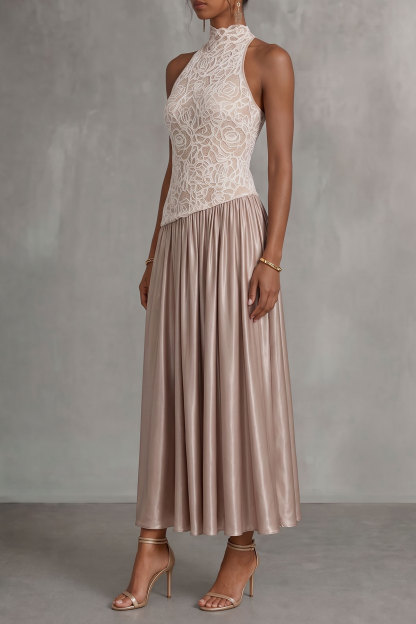 Ciara High Neck Sequin Midi Dress