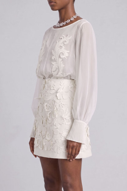 Daniela Embroidered Flower Skirt Set