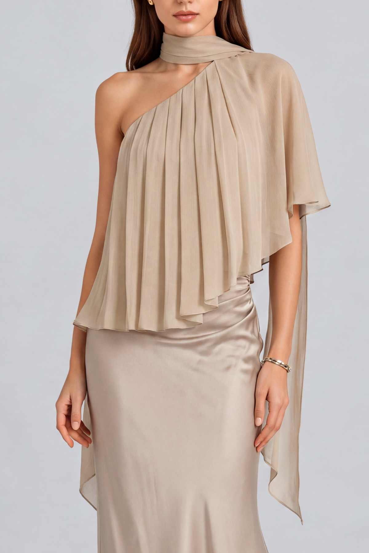 Daphne Halter Neck Asymmetrical Skirt Set