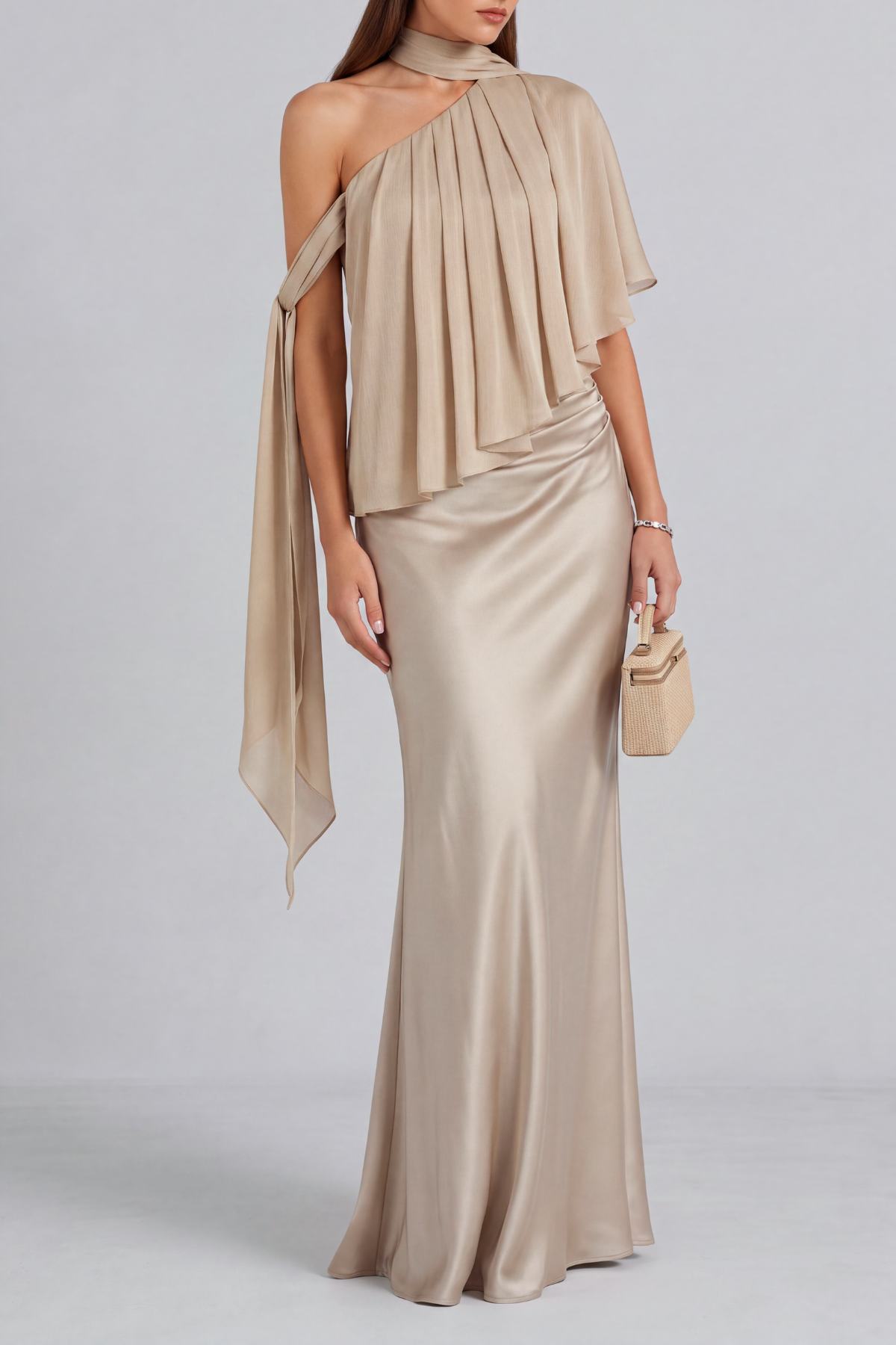 Daphne Halter Neck Asymmetrical Skirt Set