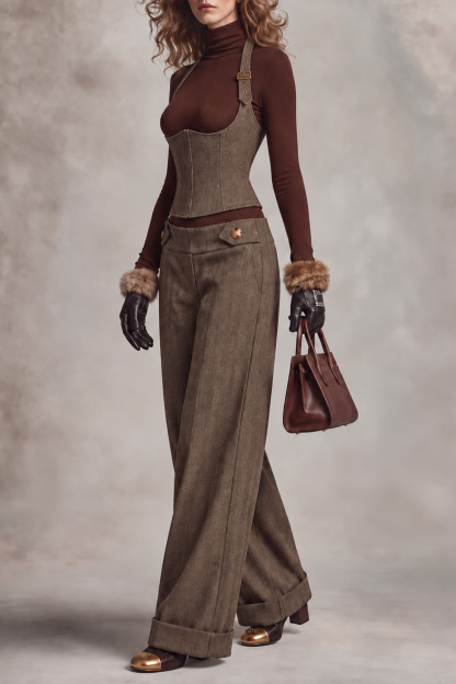 Daria Halter Neck Zipper Pants Set