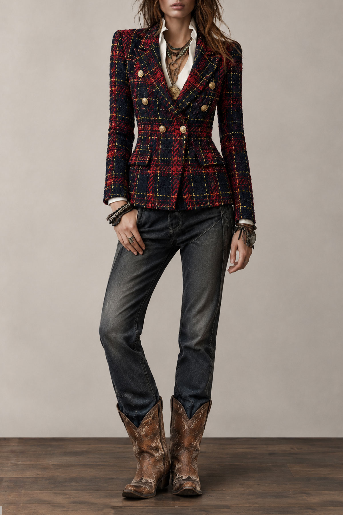 Delyth Lapel Collar Button Blazer