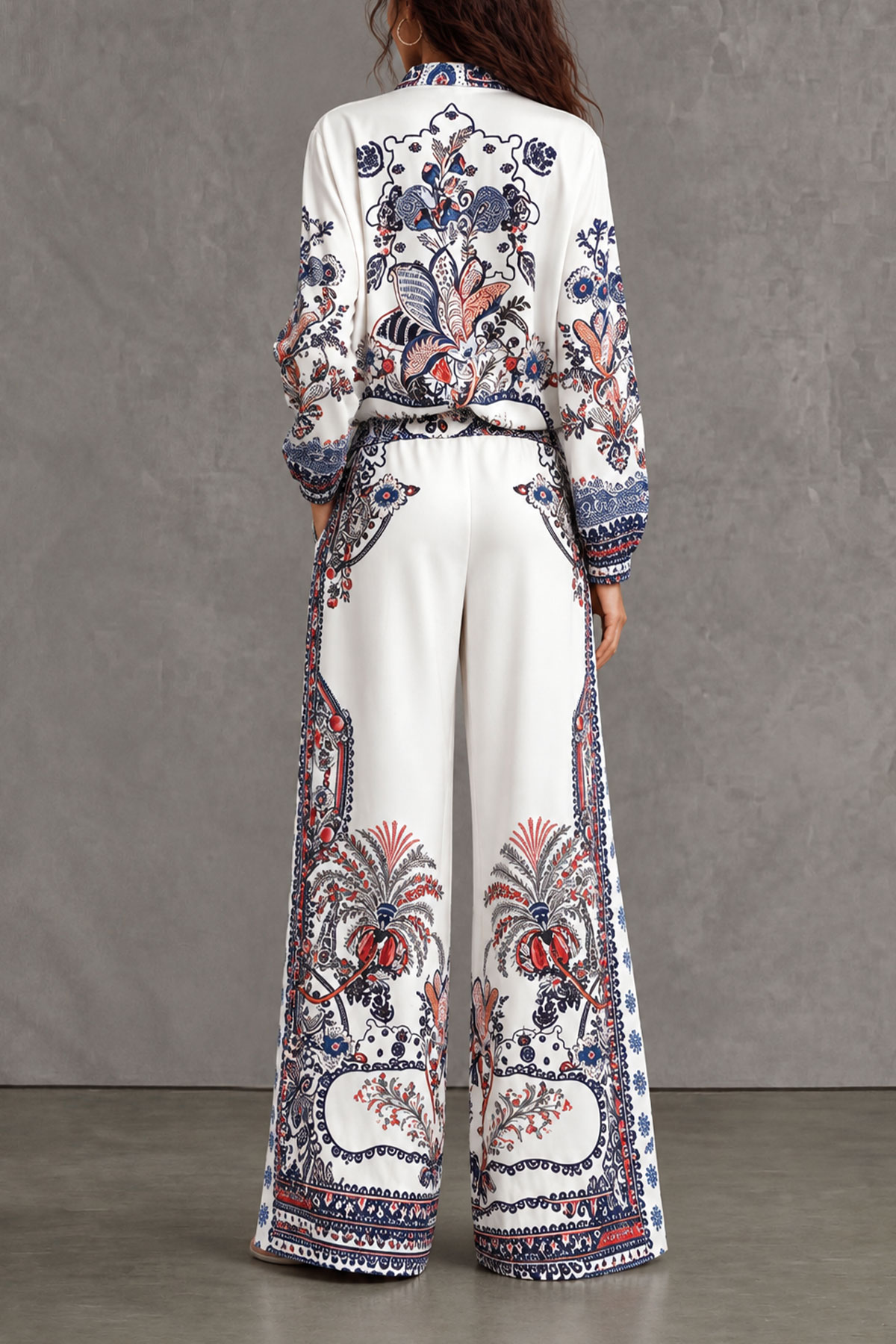 Demi Floral Print Zipper Pants Set