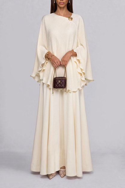 Elaina Pleated Asymmetrical Skirt Set