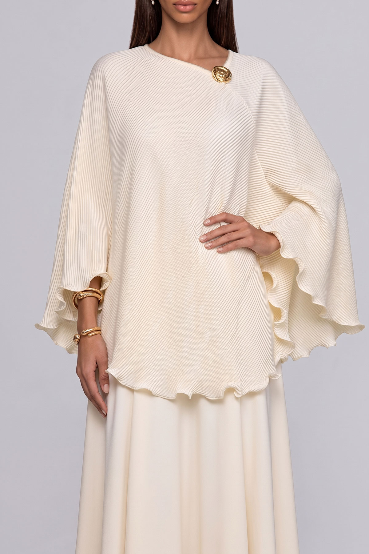 Elaina Pleated Asymmetrical Skirt Set