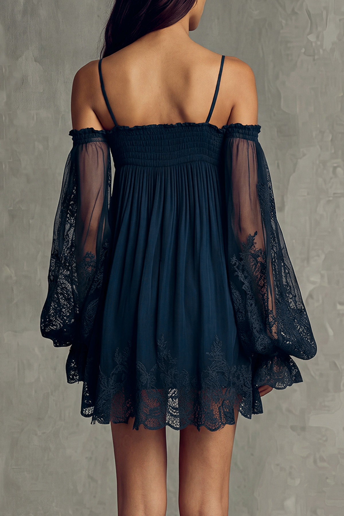 Eloria Spaghetti Lace Mini Dress