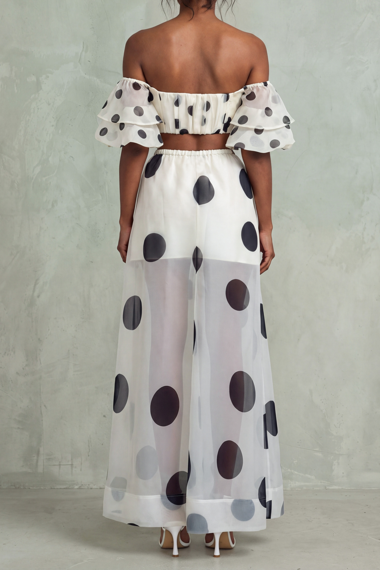 Elowen Off Shoulder Polka Dot Skirts Set