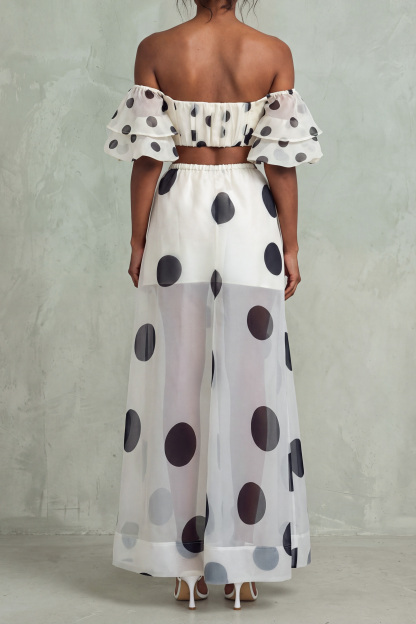 Elowen Off Shoulder Polka Dot Skirts Set