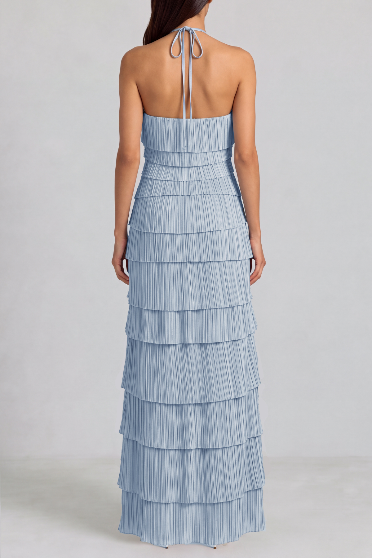 Emilia Halter Neck Layered Maix Dress