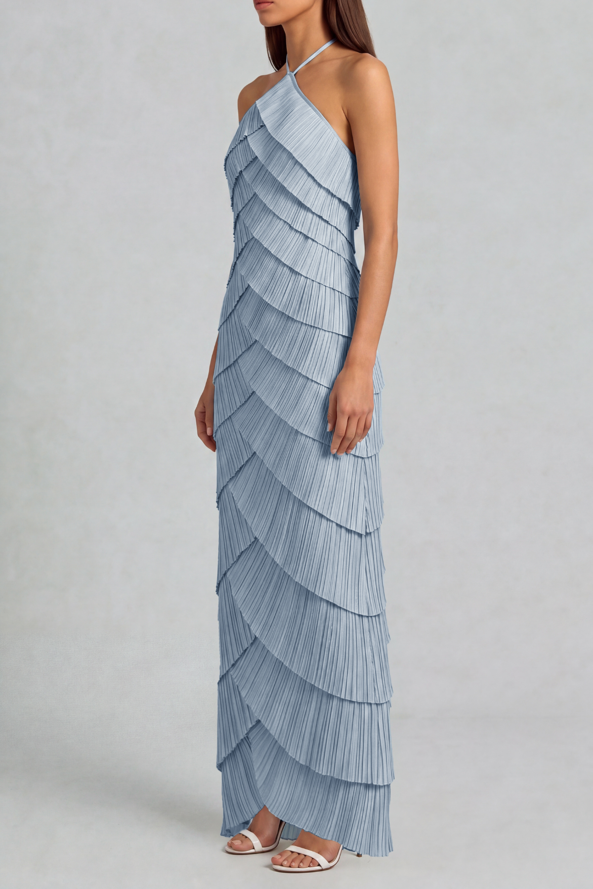 Emilia Halter Neck Layered Maix Dress