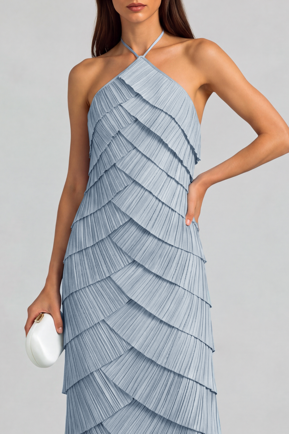 Emilia Halter Neck Layered Maix Dress