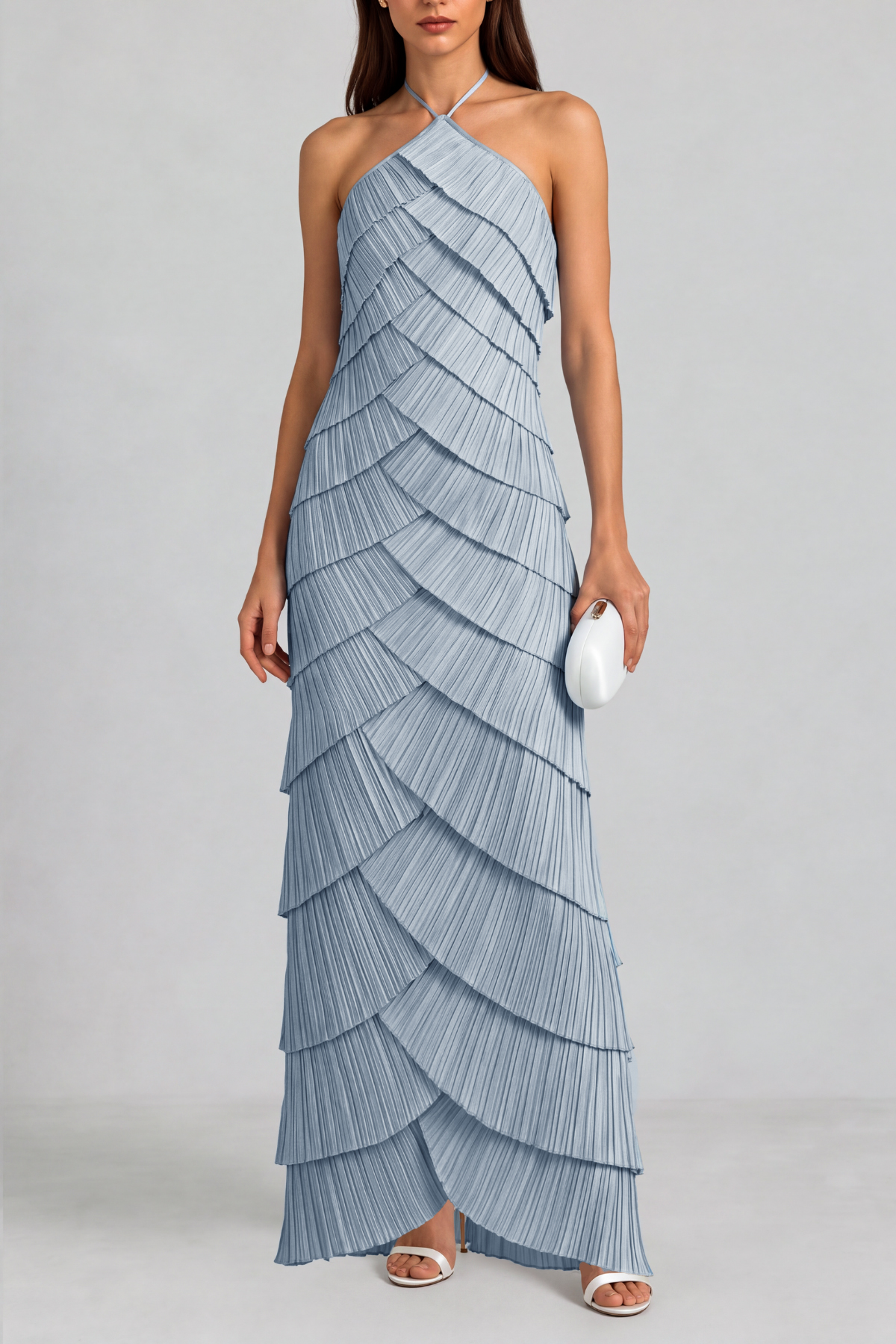 Emilia Halter Neck Layered Maix Dress