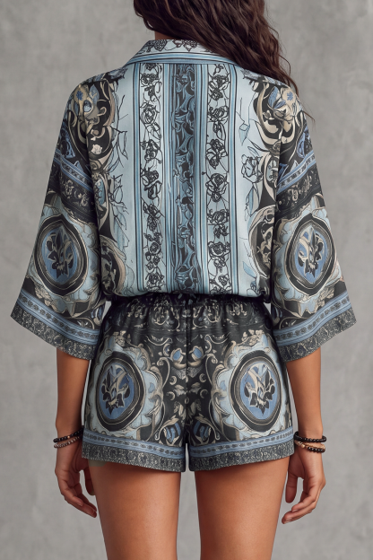 Esmara Batwing Sleeve Print Shorts Set