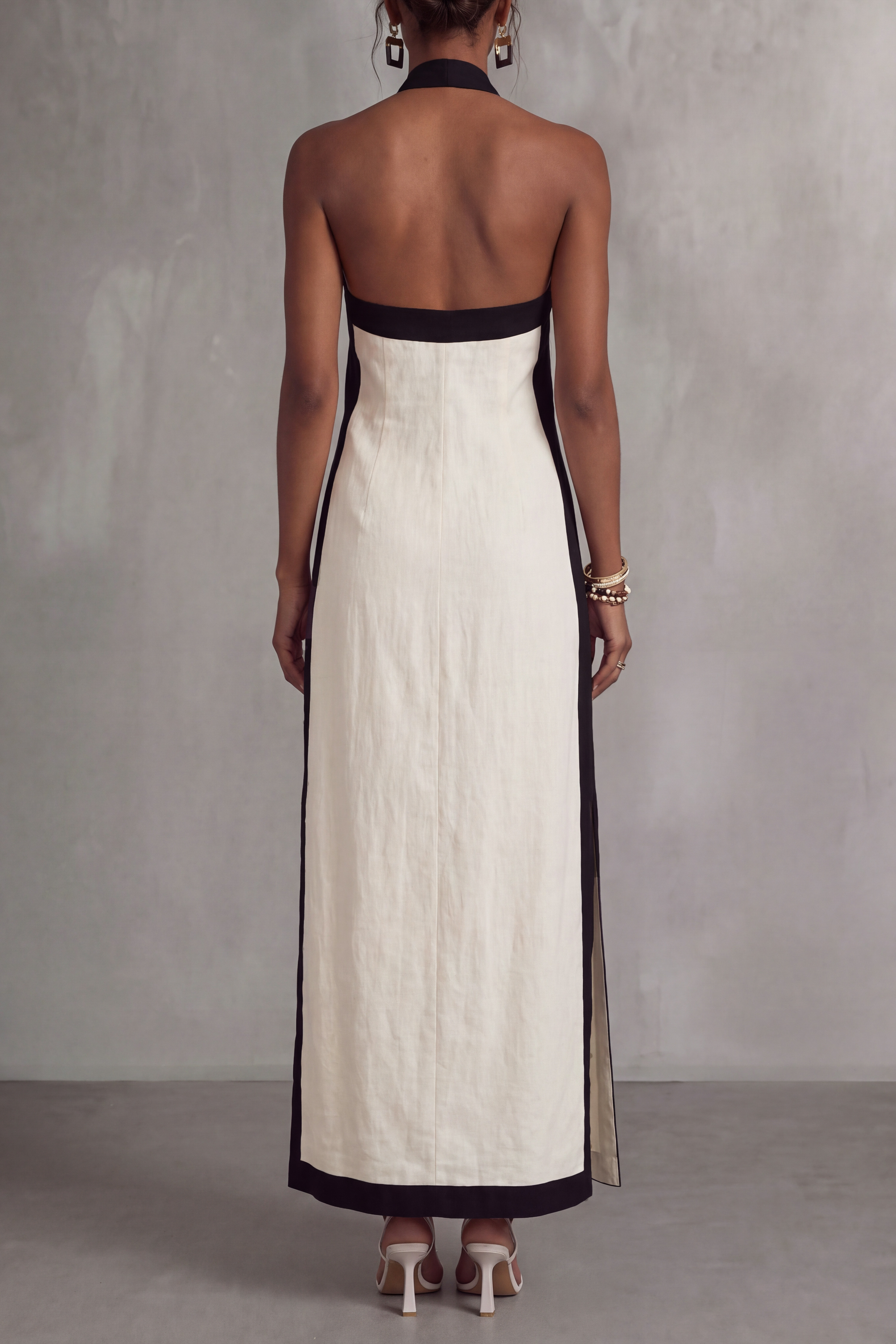 Fallon Halter Neck Cutout Slit Maxi Dress