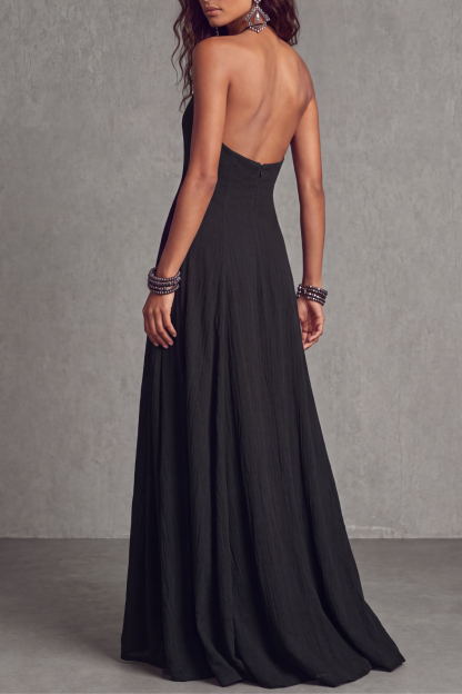 Favenza Halter Neck Backless Maxi Dress