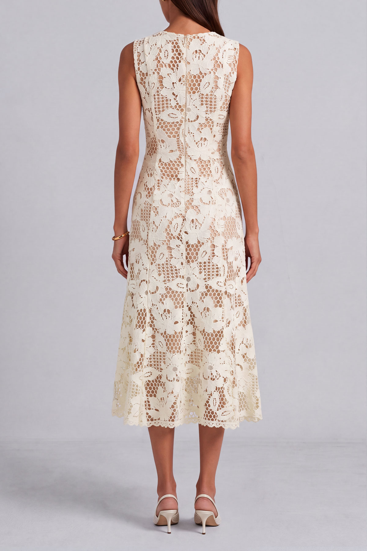 Felicia Round Neck Lace Mini Dress