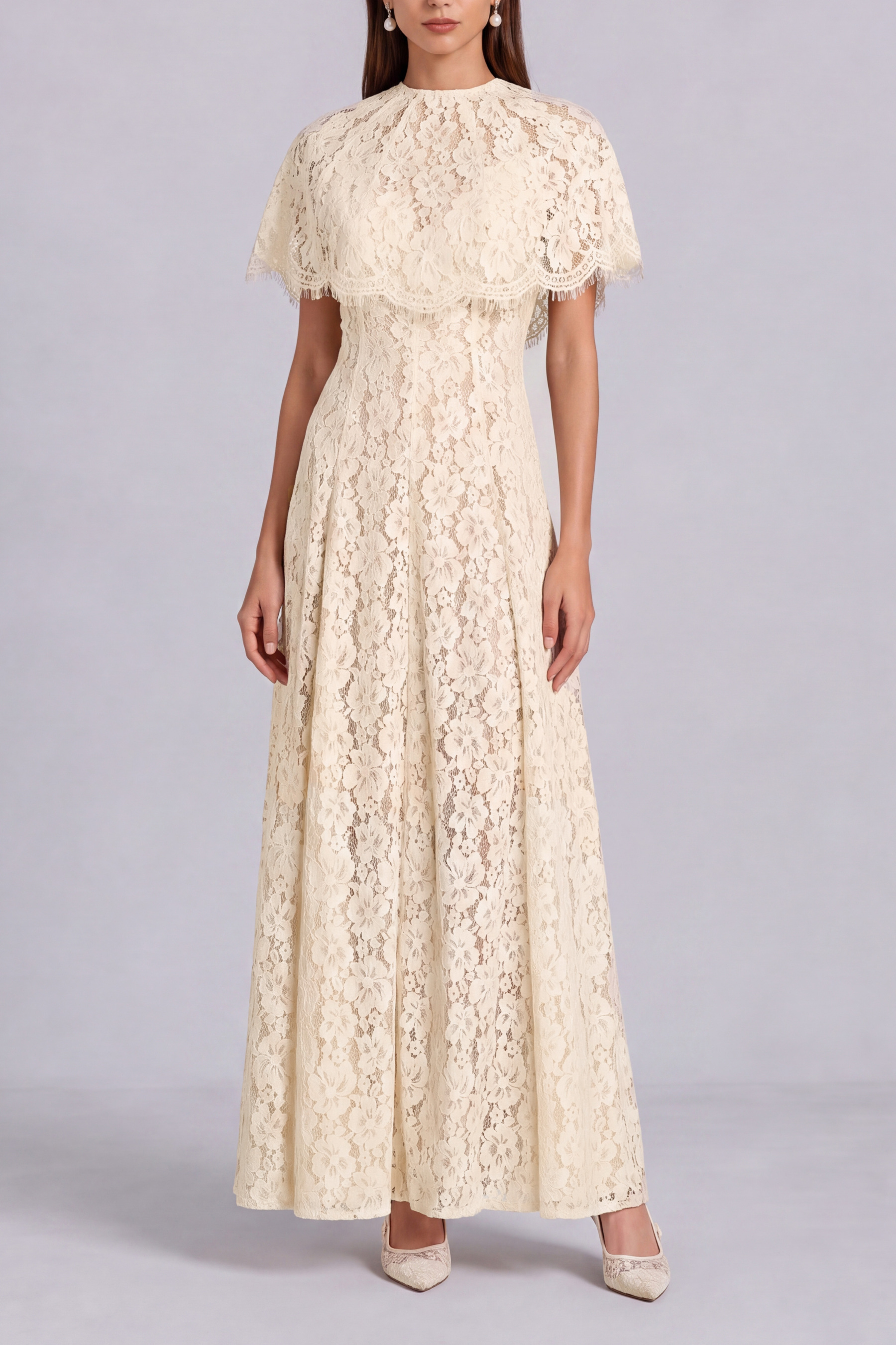 Francesca Lace Capelet Maxi Dress