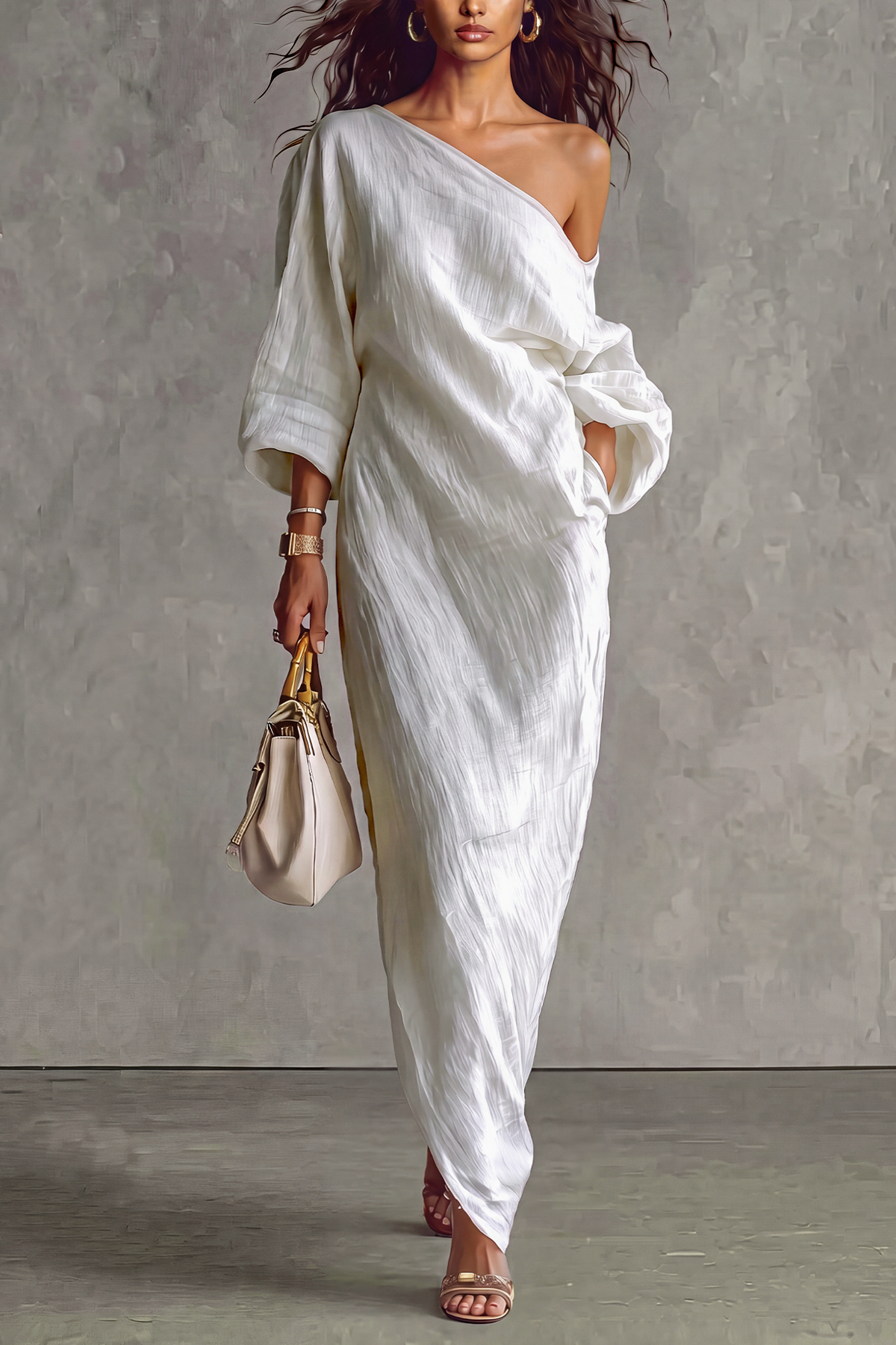 Freya One Shoulder Wrap Maxi Dress