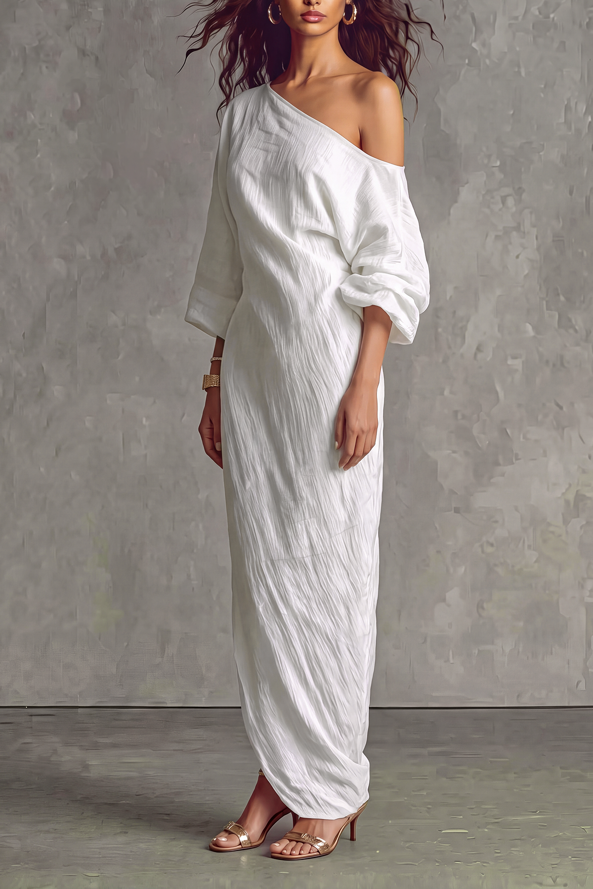 Freya One Shoulder Wrap Maxi Dress